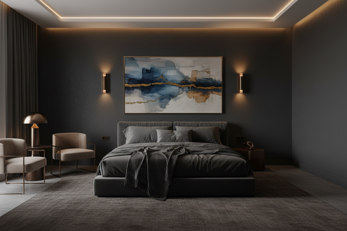 Collezione di quadri per la camera da letto