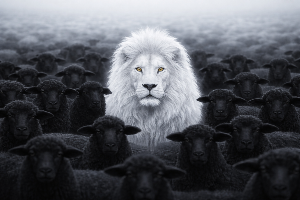 Lion among sheep