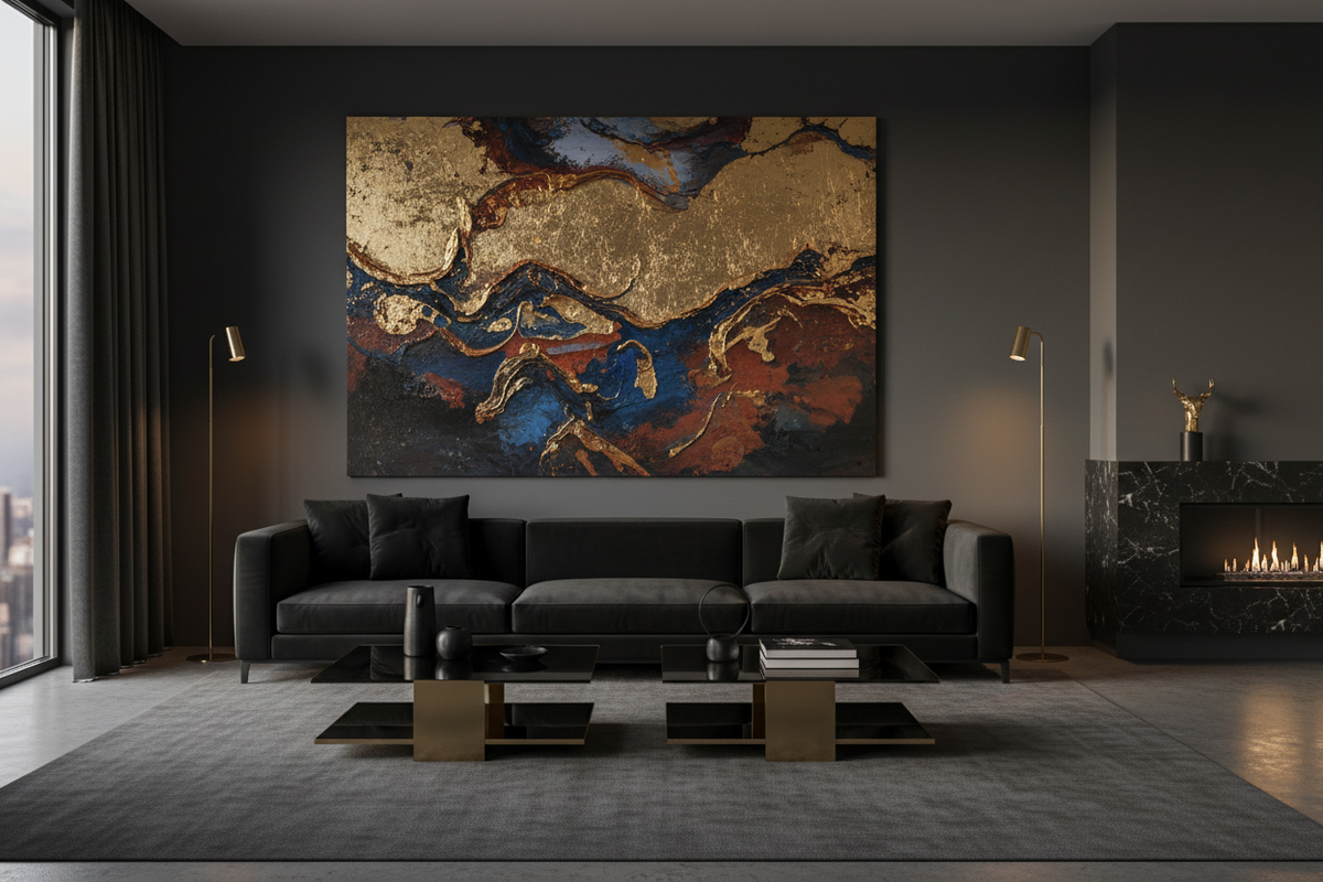 Collezione di quadri per il soggiorno