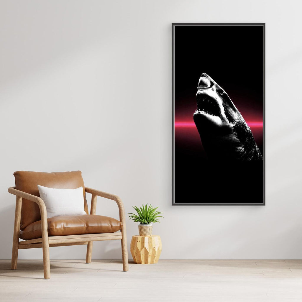 Crimson Depth – Shark Wall Art