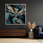 Teal Phoenix Rebirth – Quadro astratto per uomini