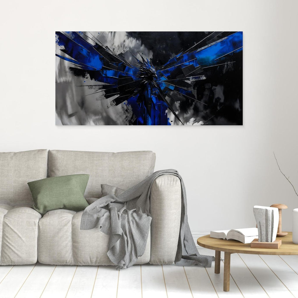 Blue Phoenix Breakthrough – Abstract Wall Art for Men