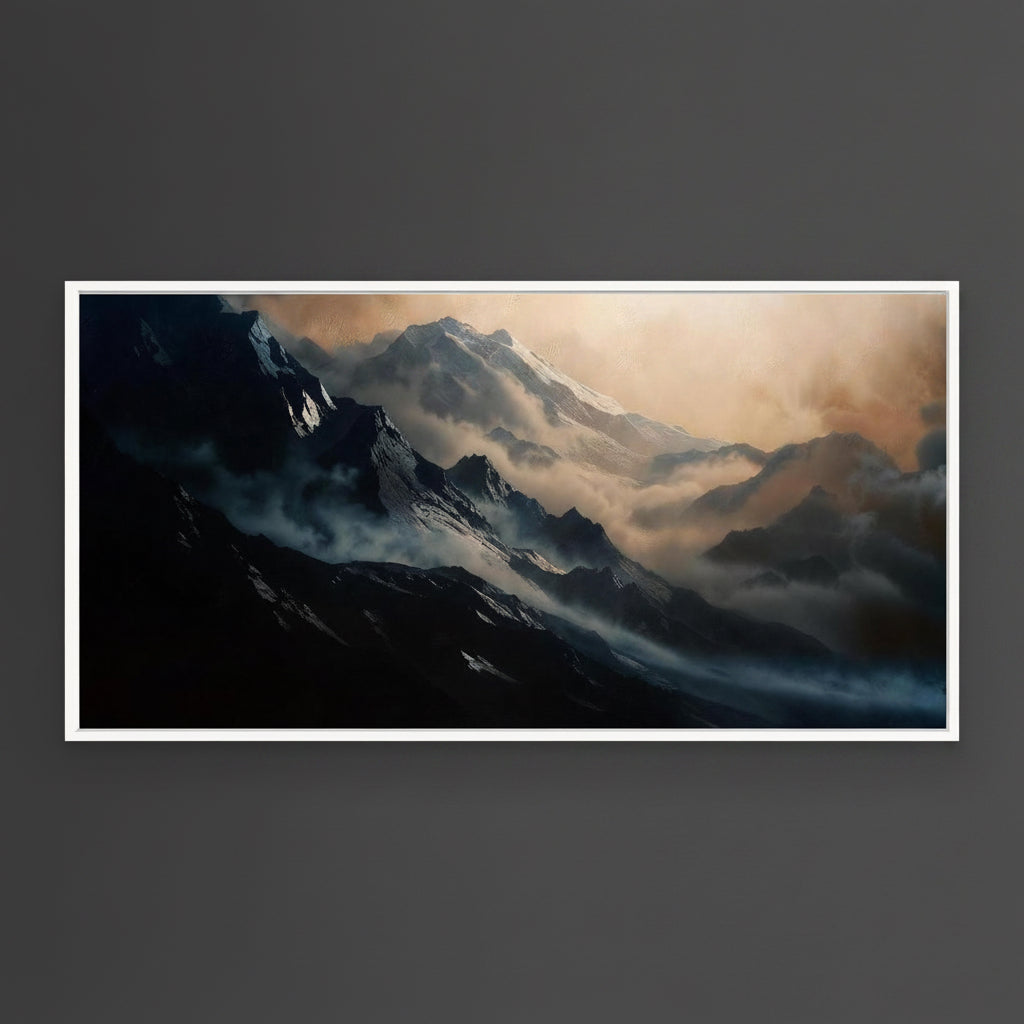 Winter Mountain, quadro di montagna innevata per l'ufficio di Mens Wall Co.