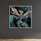 Teal Phoenix Rebirth – Quadro astratto per uomini