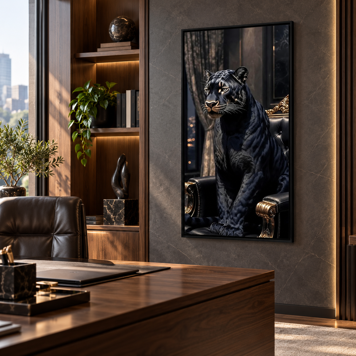 Midnight Throne Panther — obraz dla mężczyzn