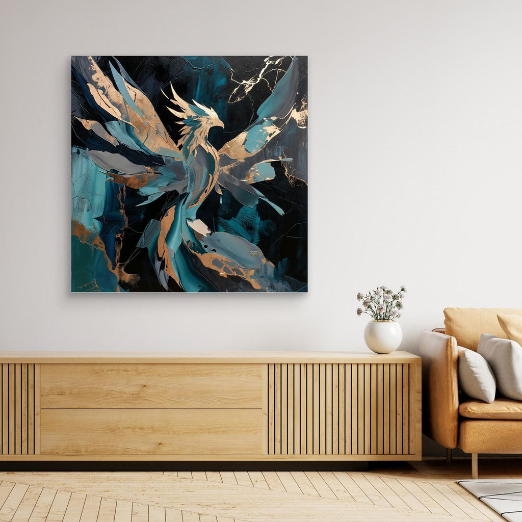 eal Phoenix Rebirth – Abstract Wall Art for Men