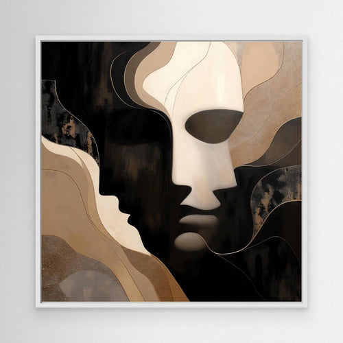 Between Two Minds – Abstract Faces Wall Art