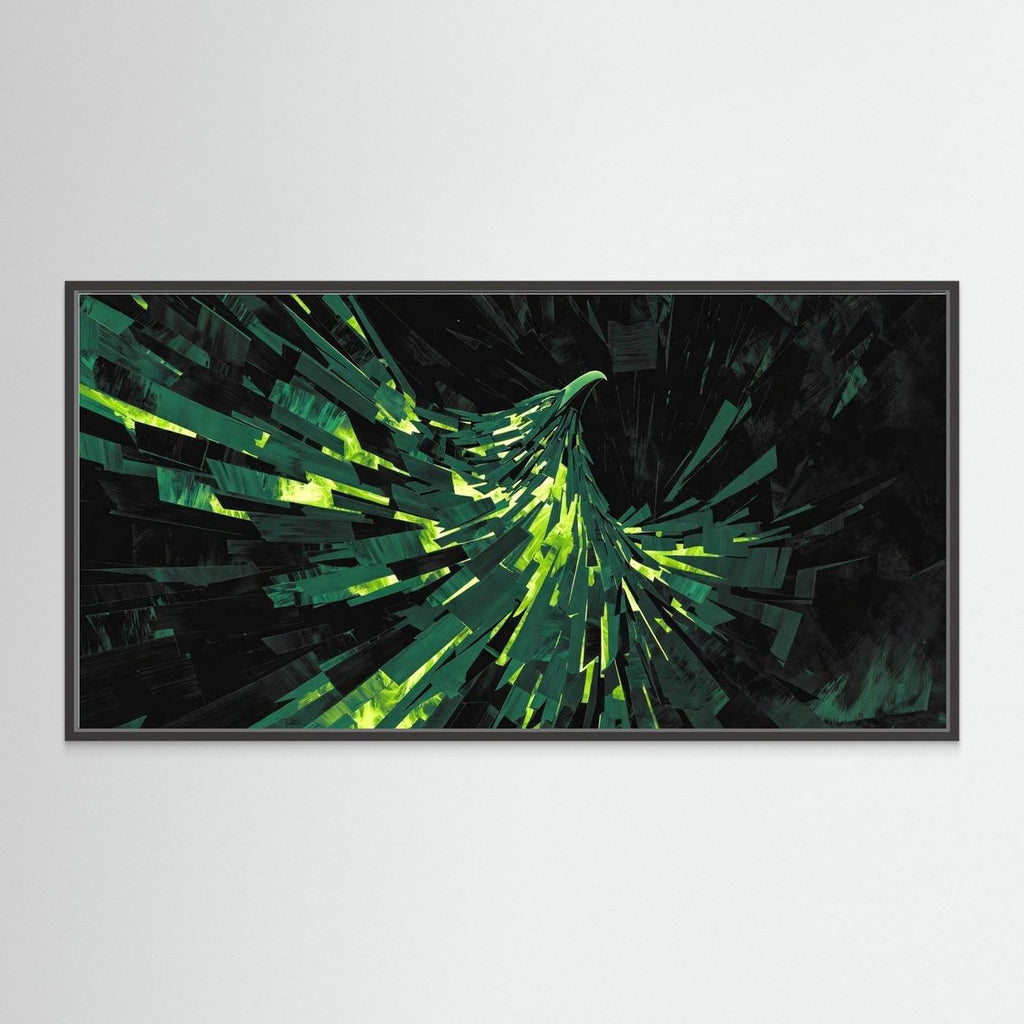 Emerald Phoenix Surge – Quadro astratto per uomini