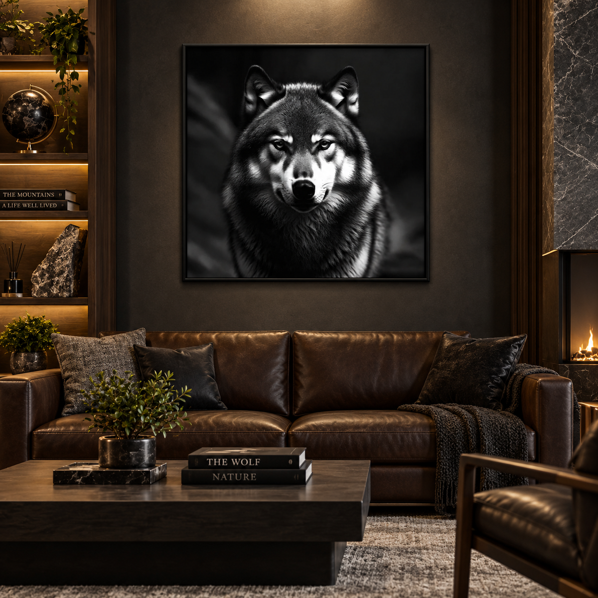 Black and White Wolf – Statement Wall Art
