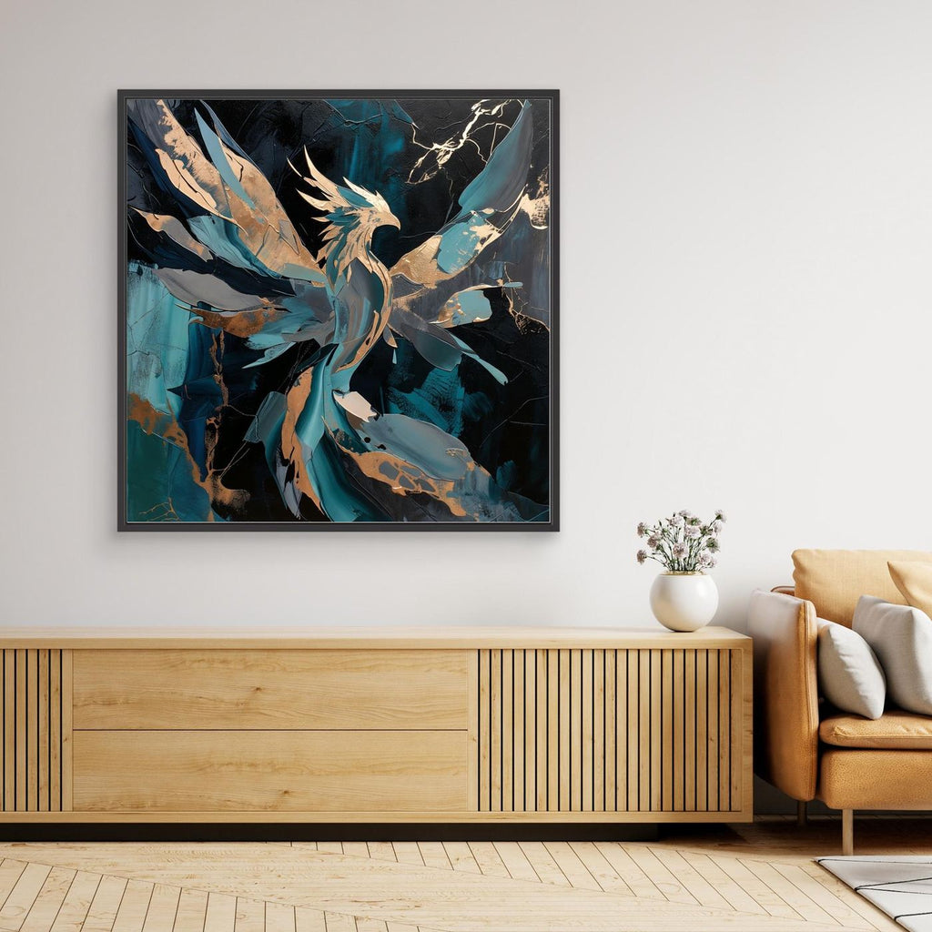 eal Phoenix Rebirth – Abstract Wall Art for Men