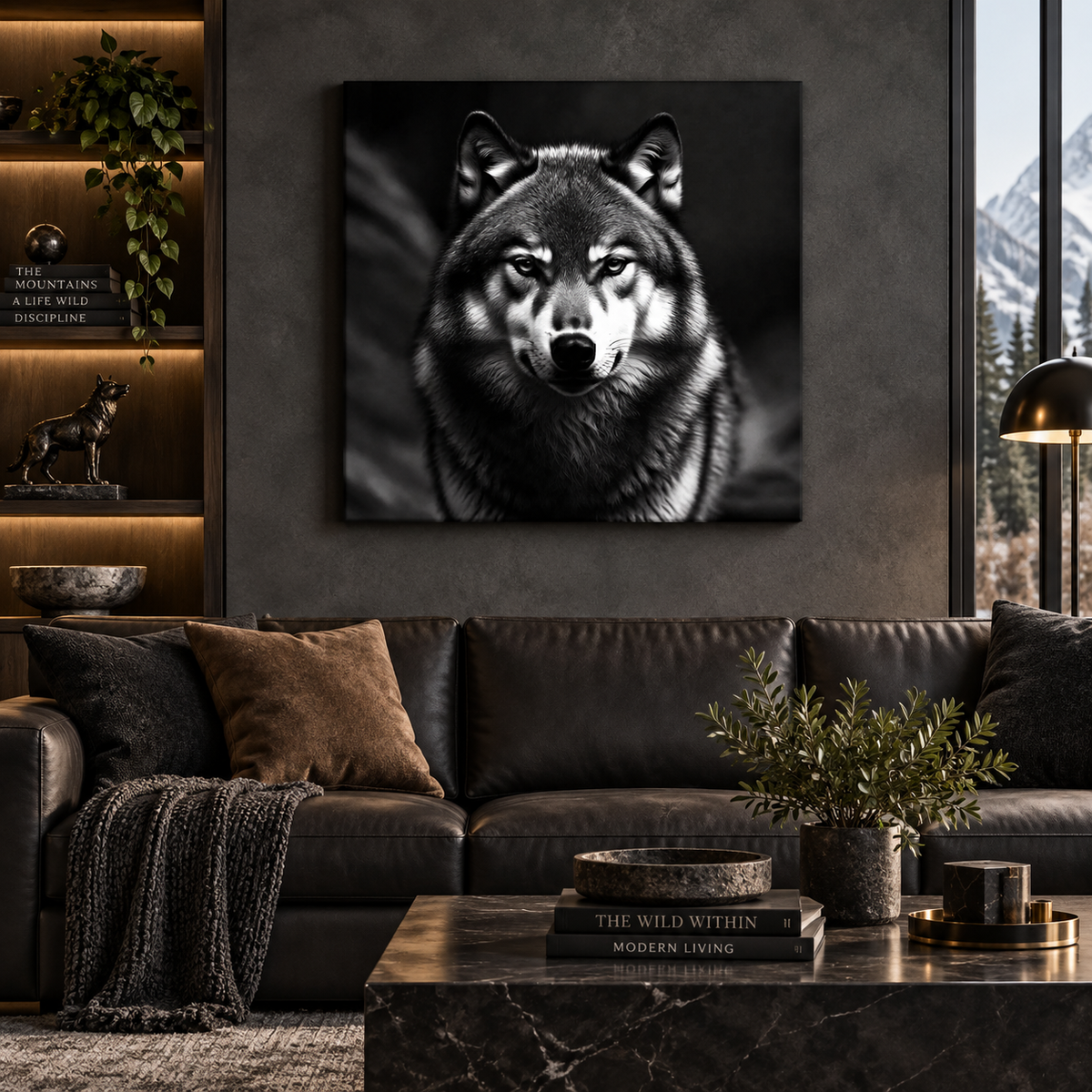 Black and White Wolf – Statement Wall Art