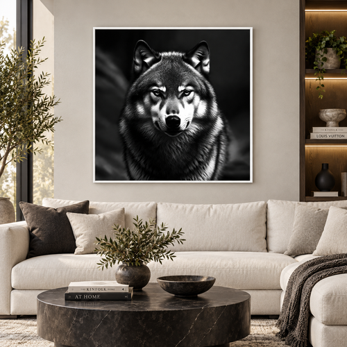 Black and White Wolf – Statement Wall Art
