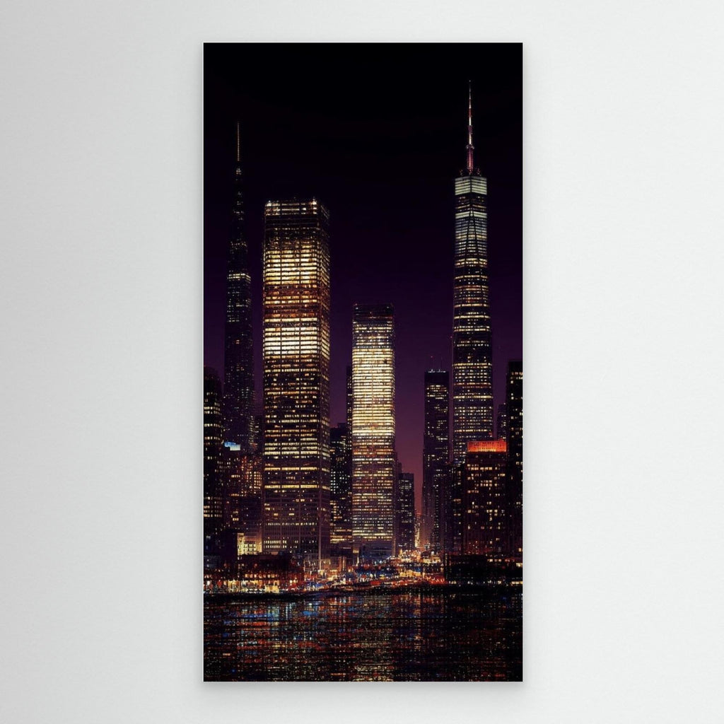 New York City Skyline at Night – Modern Cityscape Wall Art