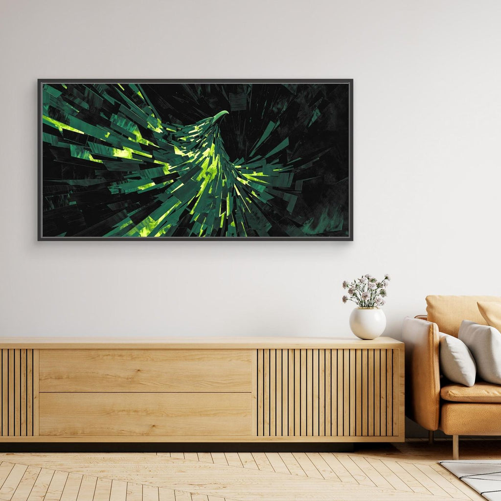 Emerald Phoenix Surge – Abstract Wall Art for Men