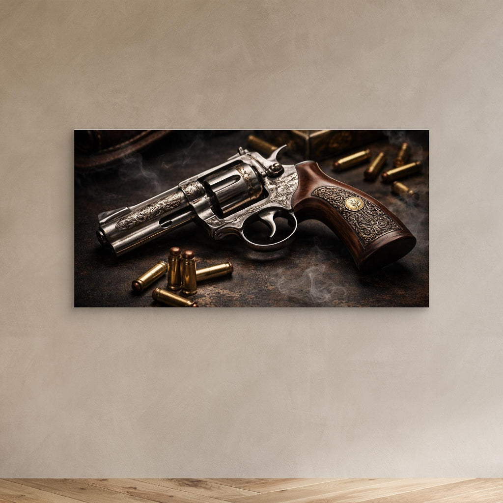Smoke & Steel – Revolver Wall Art