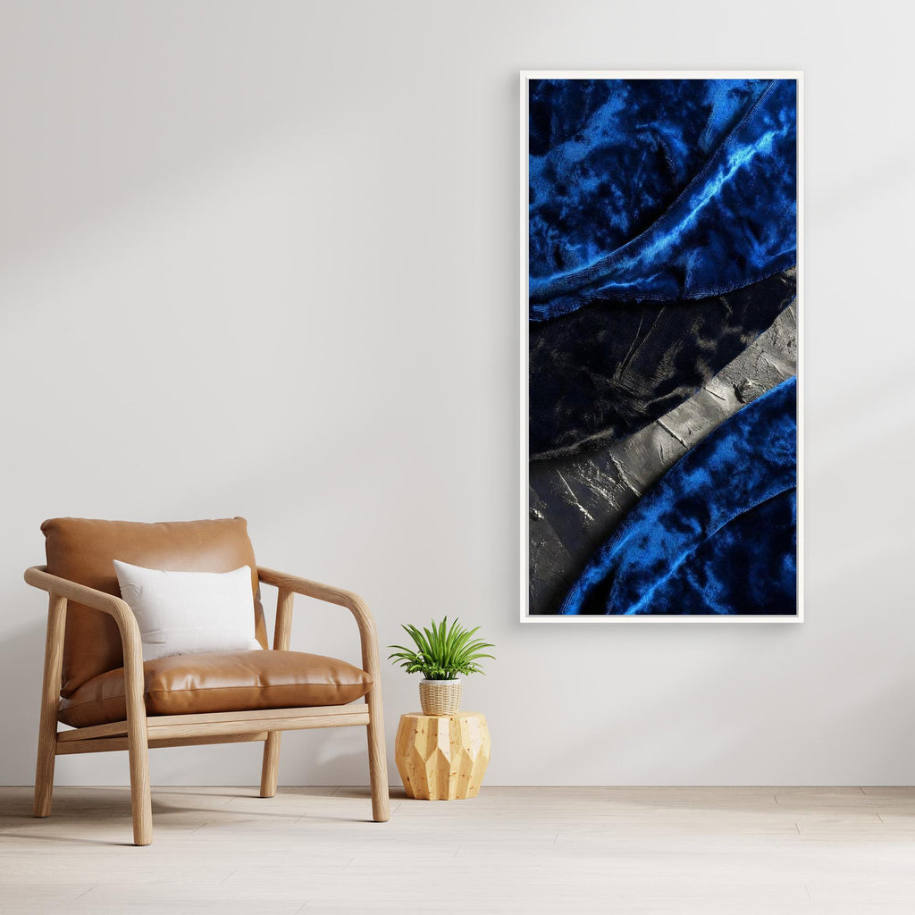 Royal Blue Velvet Canvas – Luxury Abstract Wall Art