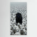 Blue Eyes Black Lion Among Sheep