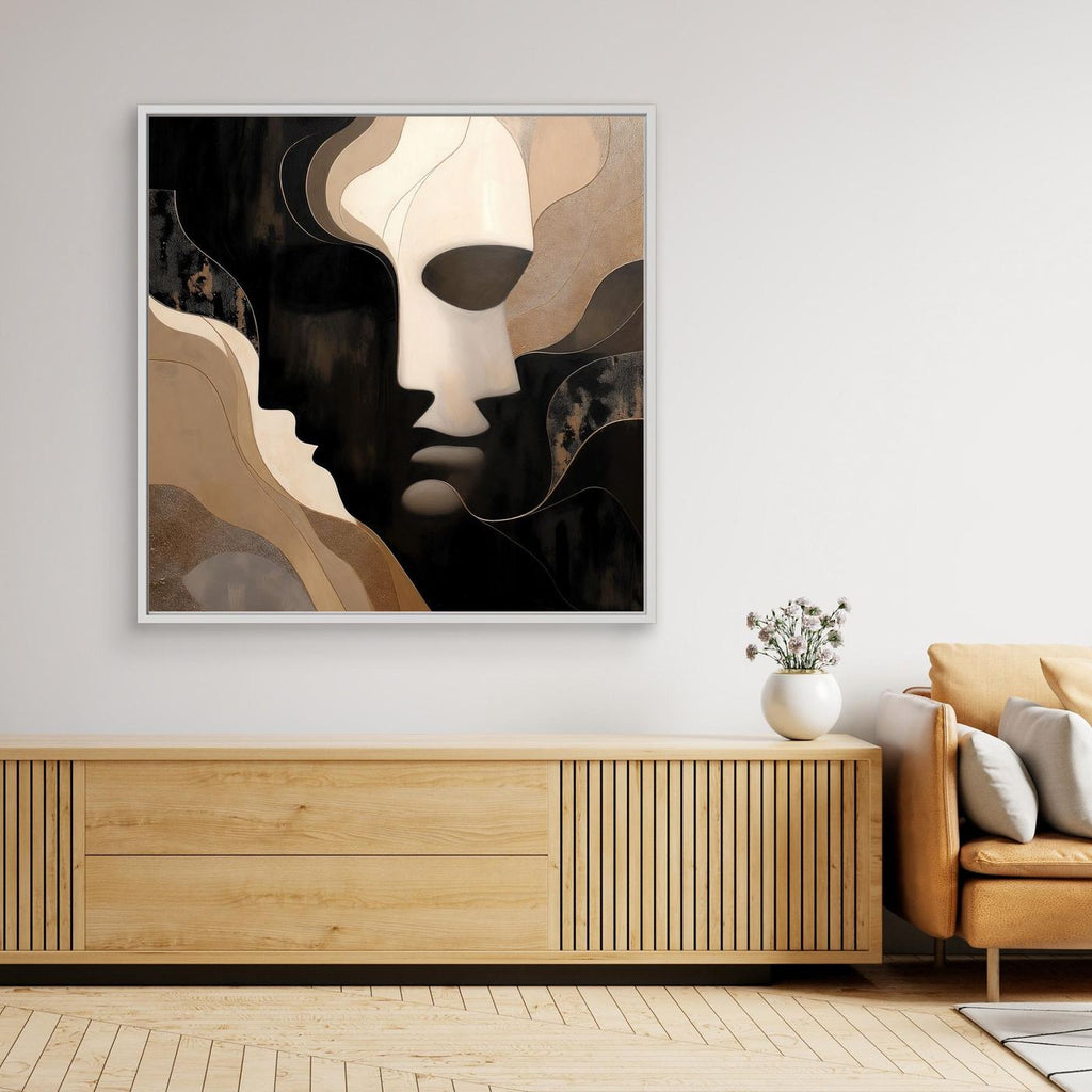 Between Two Minds – Abstract Faces Wall Art