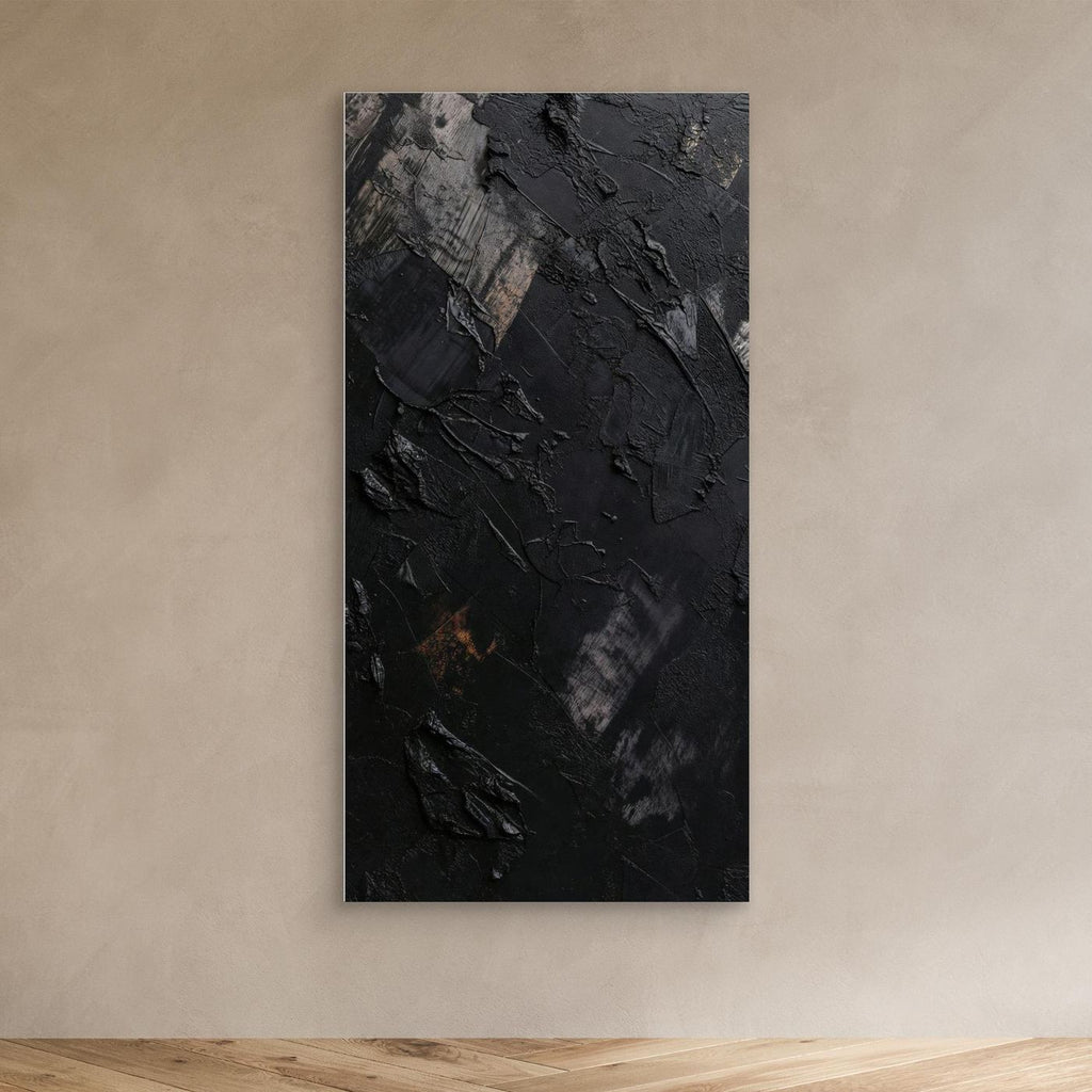 Textured Silence – Black Abstract Wall Art