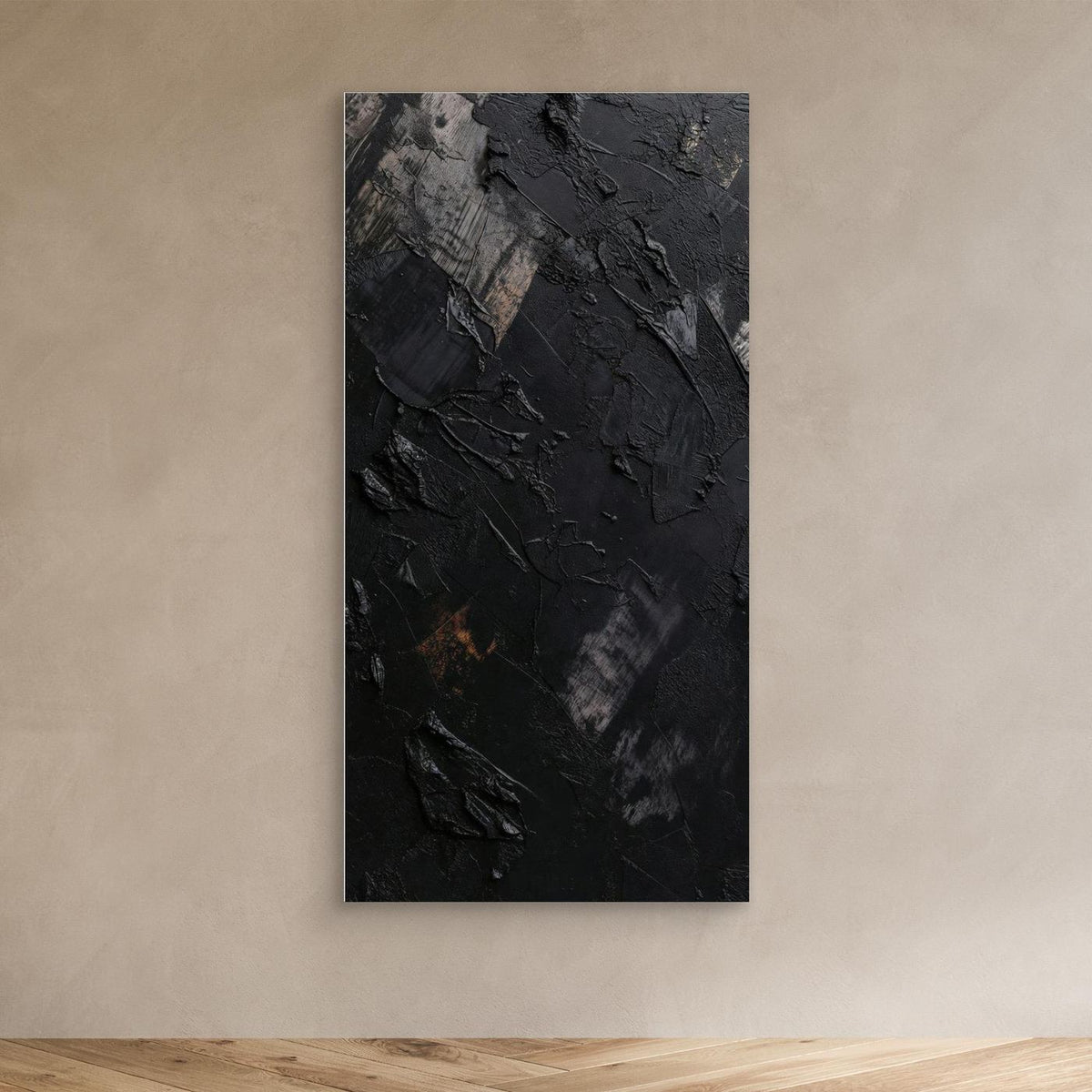 Textured Silence – Quadro astratto nero