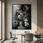 While You’re Here – Quadro floreale in bianco e nero