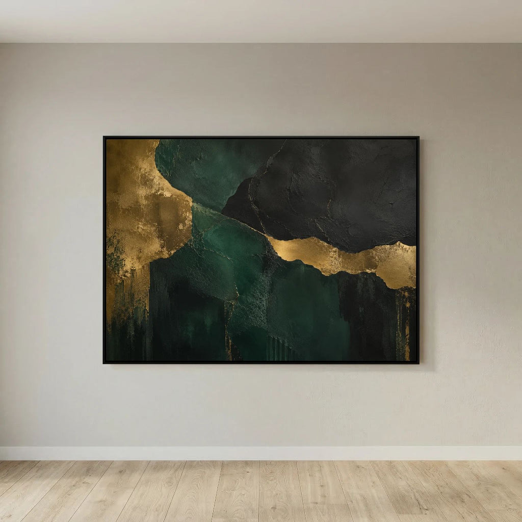 Emerald Dominion – Luxury Emerald & Gold Abstract Wall Art | Mens Wall Co.