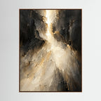 Divine Light, quadro astratto su tela, cornice a cassetta in rovere, vista frontale