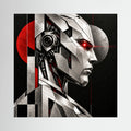 Intelligence Agent — Quadro di robot geometrico argento