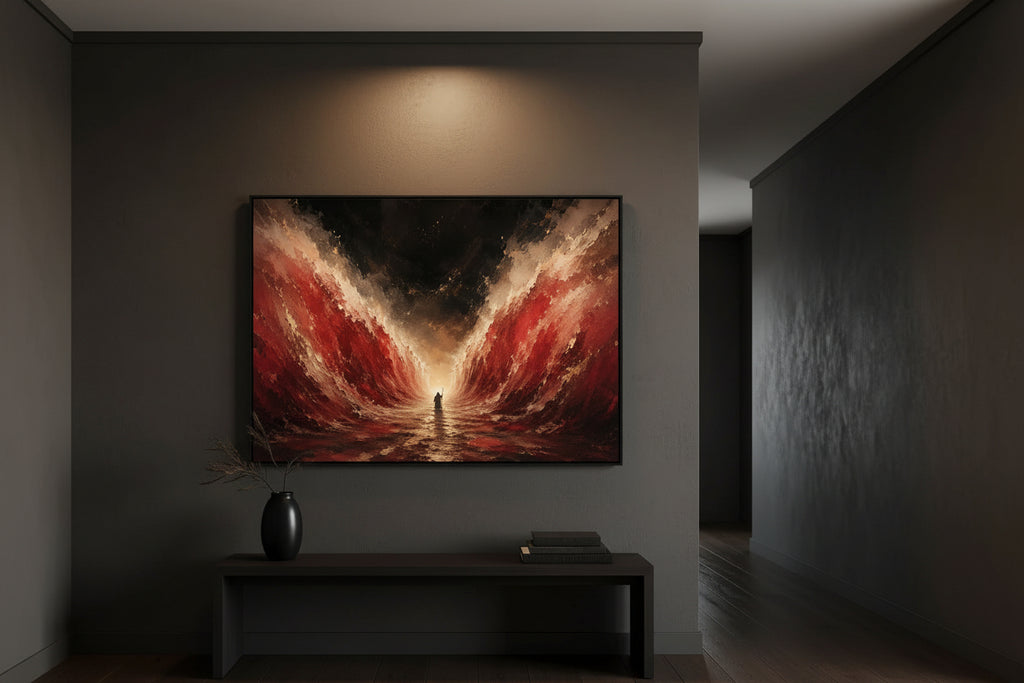 The Way Through – Moses Parting the Red Sea Abstract Painting