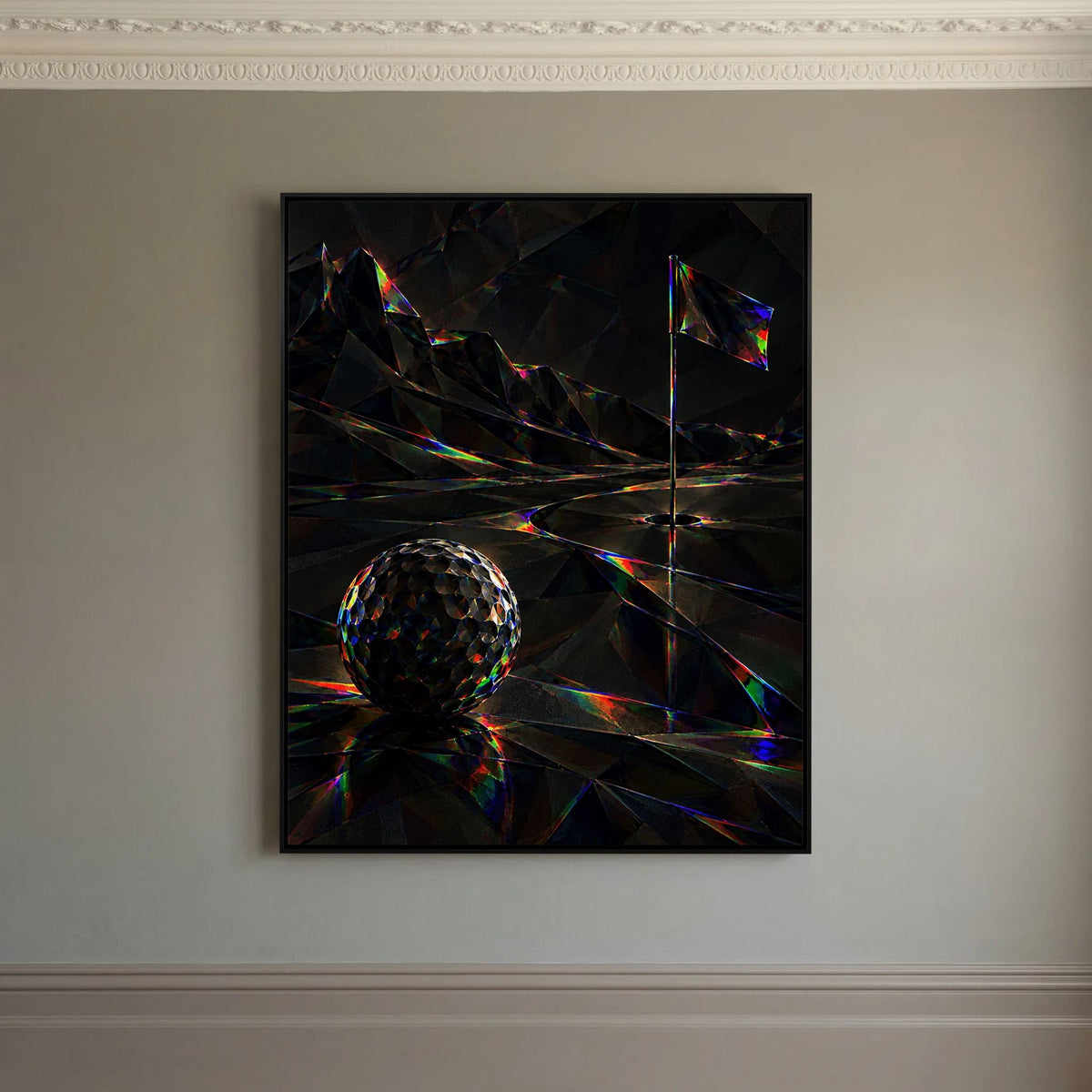 Prismatic Green contemporary golf art from the Mens Wall Co. golf collection