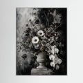 While You’re Here – Black and White Floral Wall Art