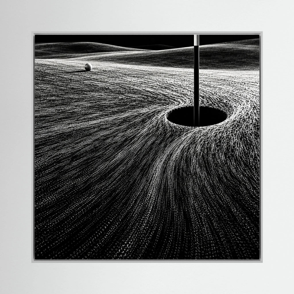 Black Green black and white golf art framed canvas in black frame