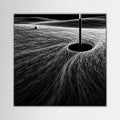 Black Green black and white golf art framed canvas in black frame