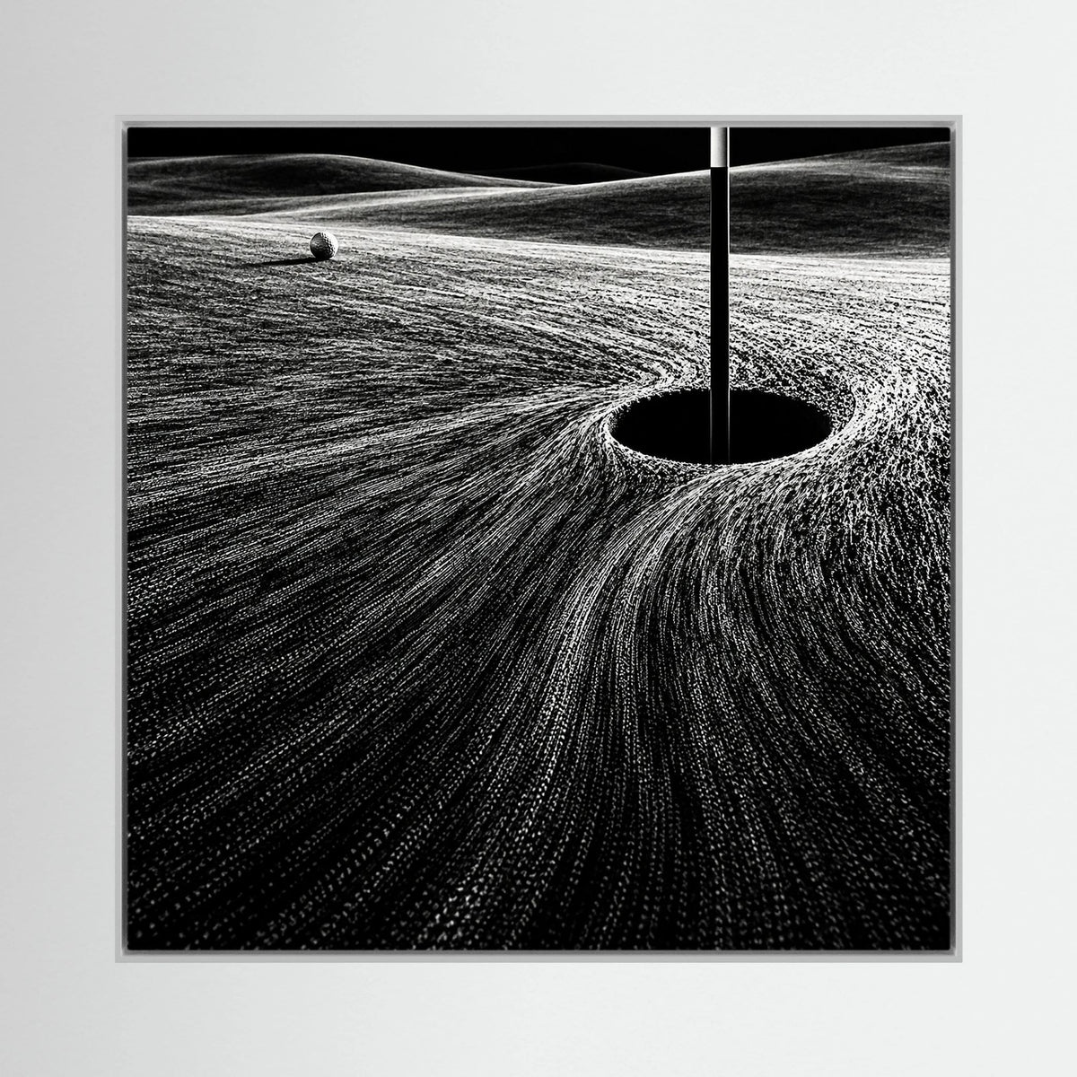 Black Green black and white golf art framed canvas in black frame