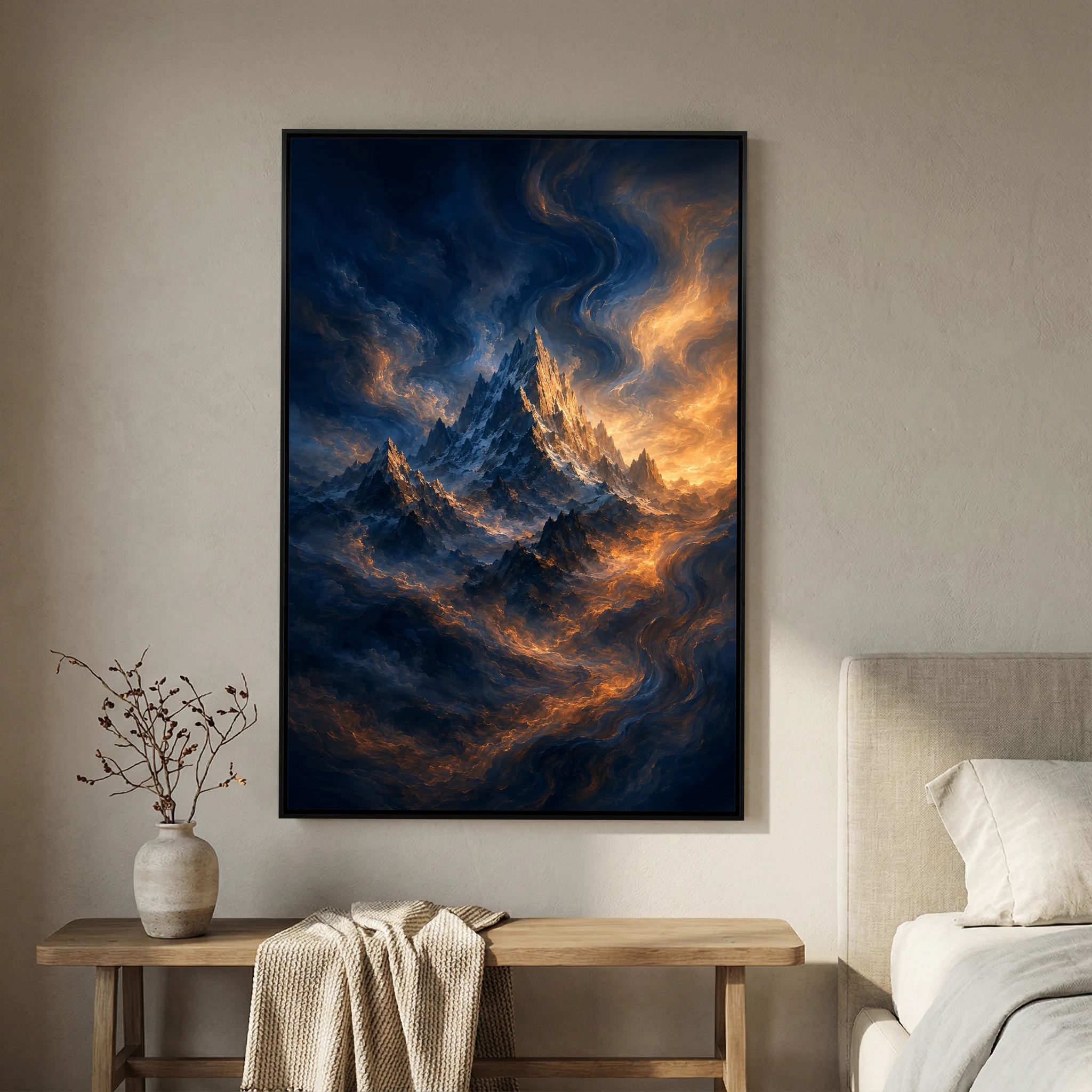 Fire Flow - Modern Mountain Art