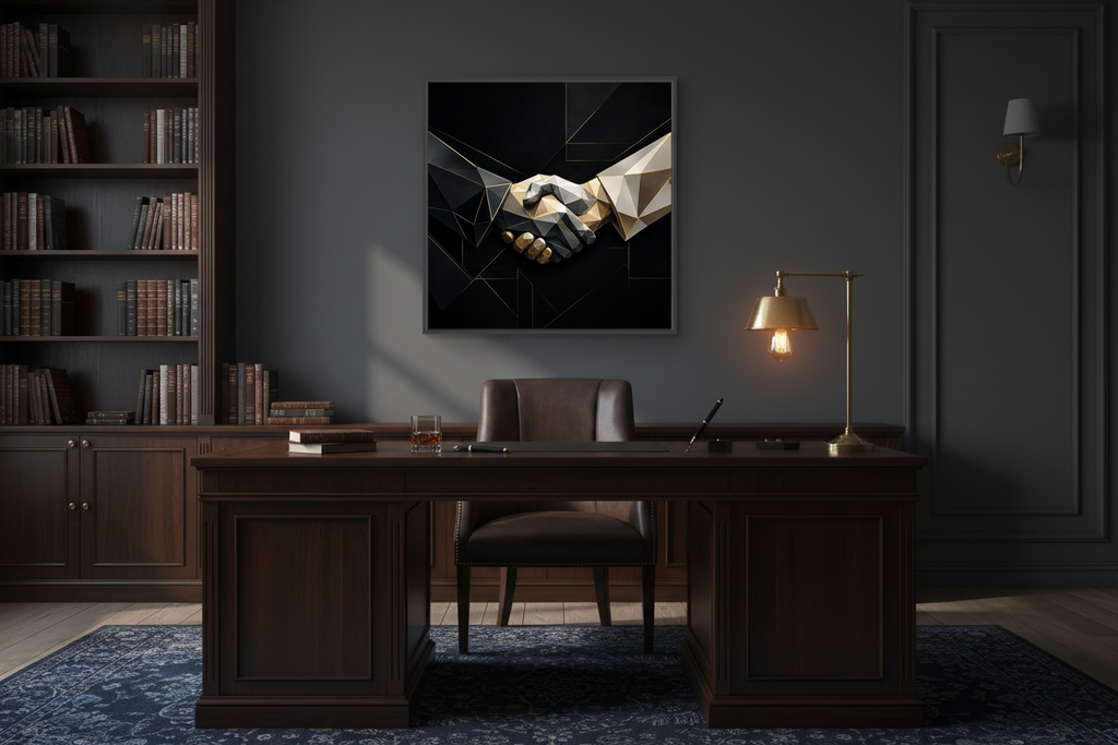 Forged in Trust – Geometric Abstract Wall Art