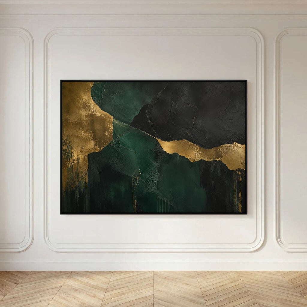 Emerald Dominion – Luxury Emerald & Gold Abstract Wall Art | Mens Wall Co.