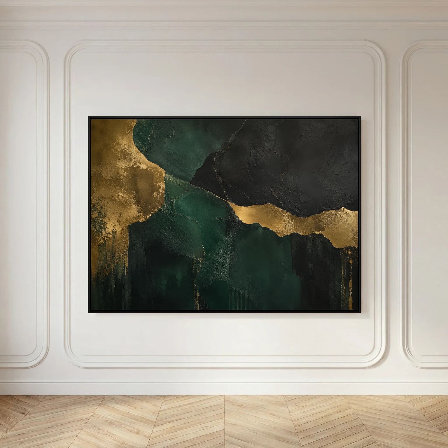 Emerald Dominion – Luxury Emerald & Gold Abstract Wall Art | Mens Wall Co.