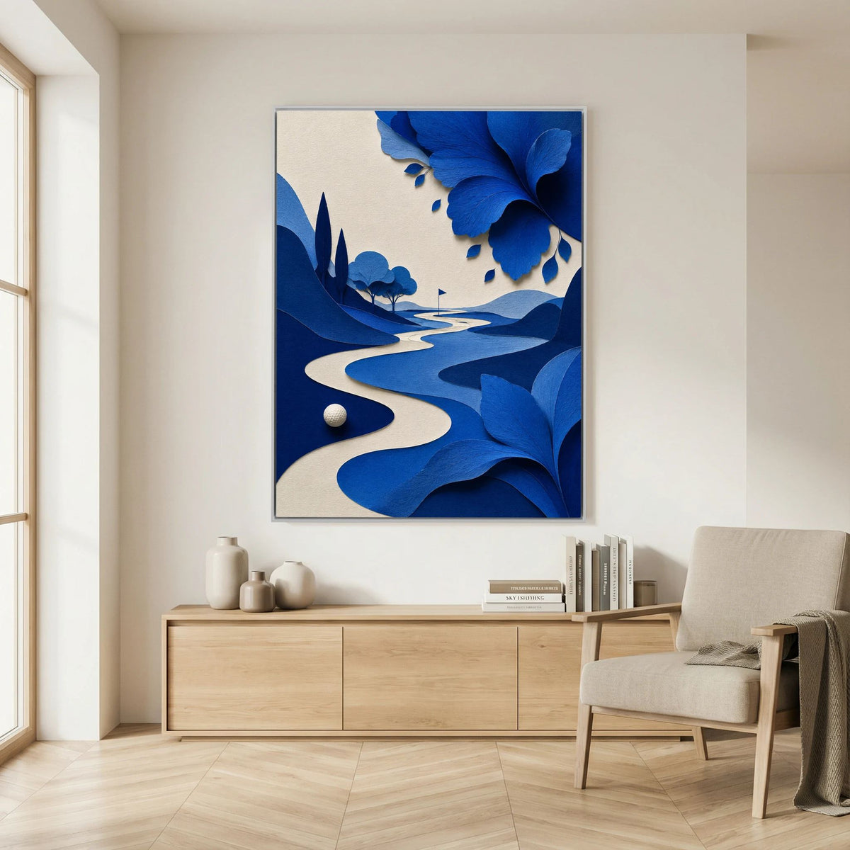 Blue Cut Fairway contemporary golf art from the Mens Wall Co. golf collection