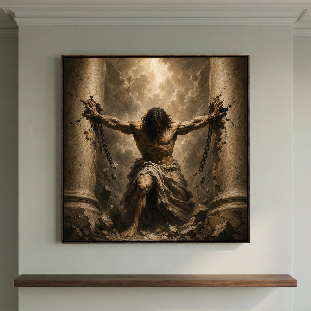 One Last Act – Quadro biblico di Sansone su tela