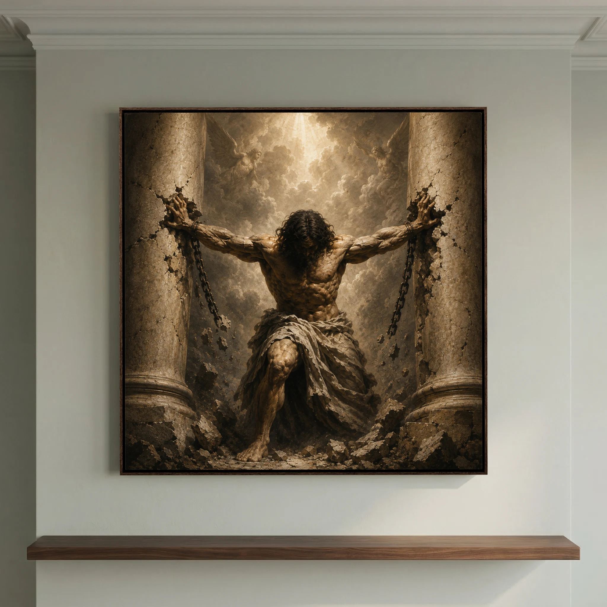One Last Act – Samson Biblical Canvas Wall Art