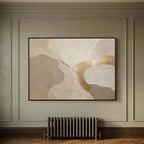 Gilded Silence – Quadro astratto di lusso | Mens Wall Co.