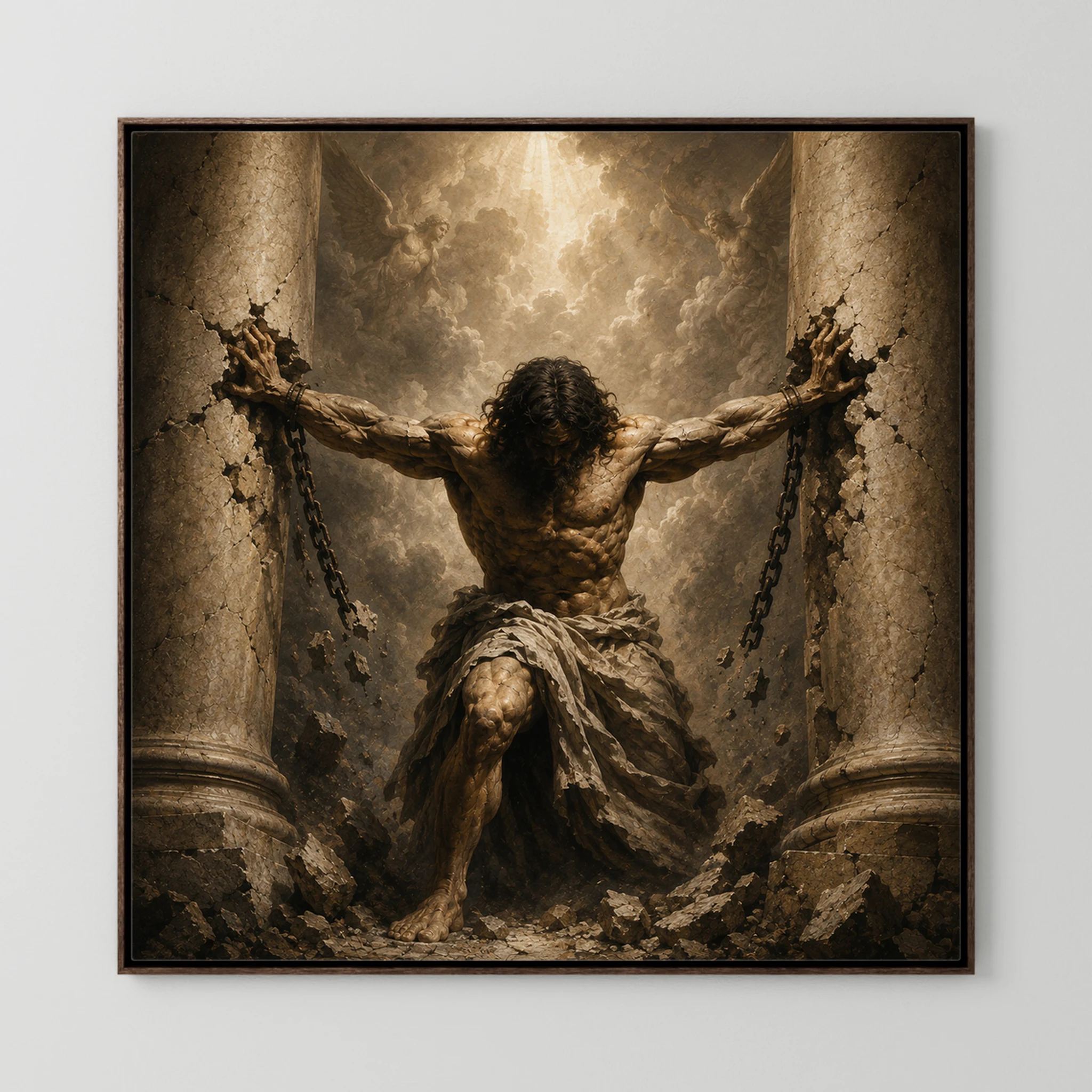 One Last Act – Samson Biblical Canvas Wall Art