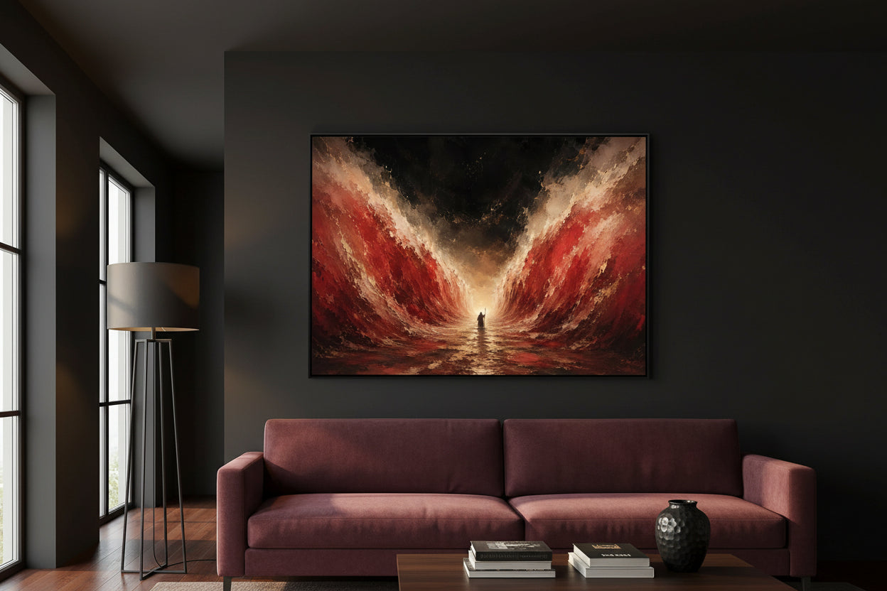 The Way Through – Moses Parting the Red Sea Abstract Painting