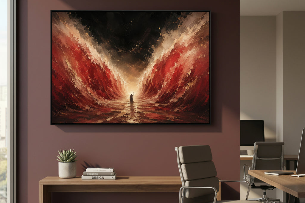 The Way Through – Moses Parting the Red Sea Abstract Painting