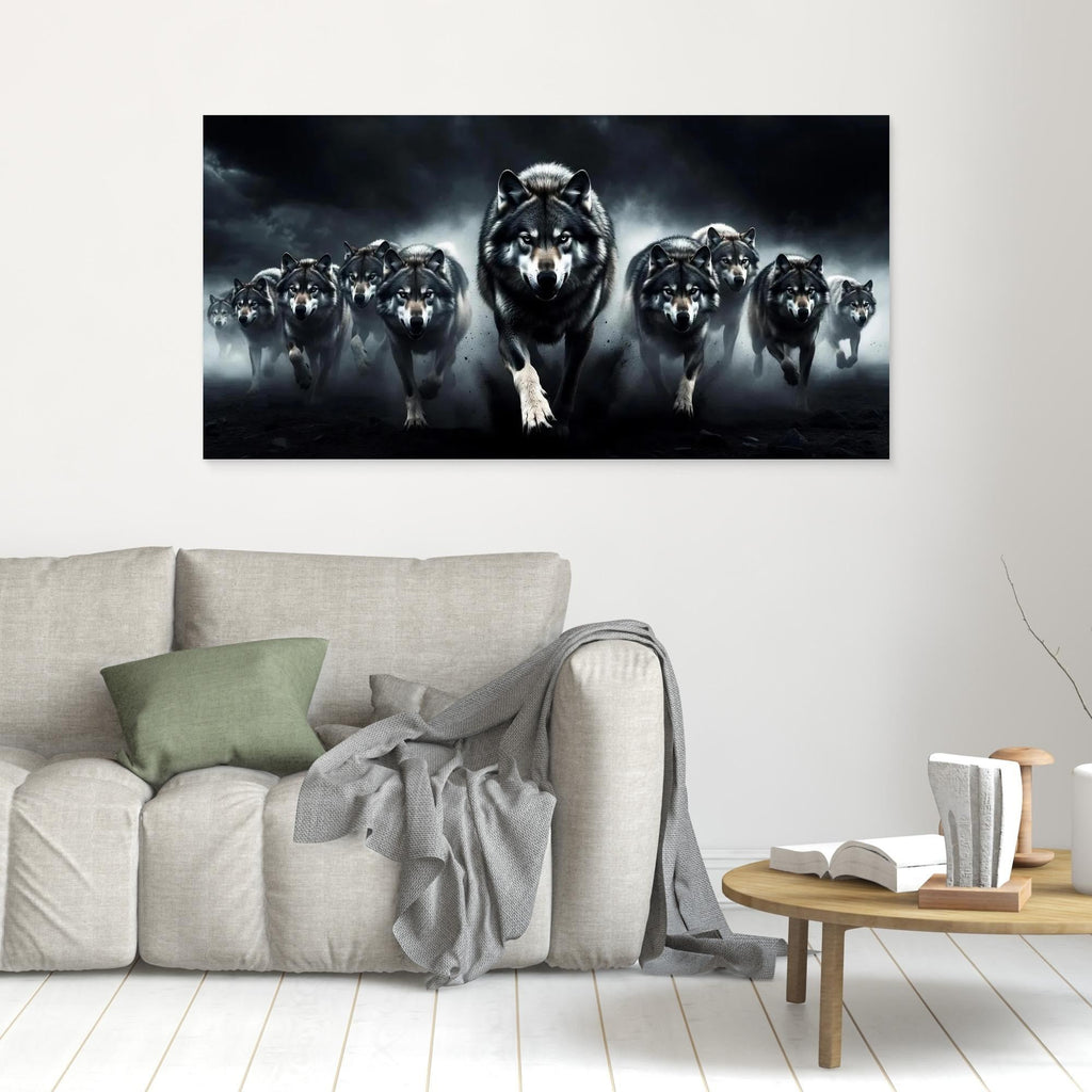 Alpha Wolf Leading the Pack – Quadro di lusso