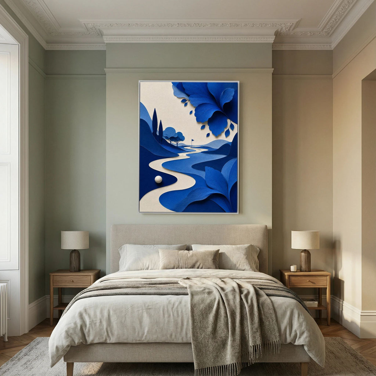 Blue Cut Fairway contemporary golf art from the Mens Wall Co. golf collection