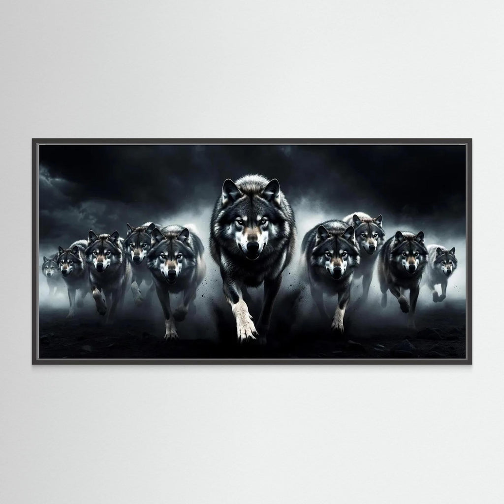 Alpha Wolf Leading the Pack – Quadro di lusso