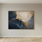Sapphire Reign – Quadro astratto di lusso blu e oro | Mens Wall Co.