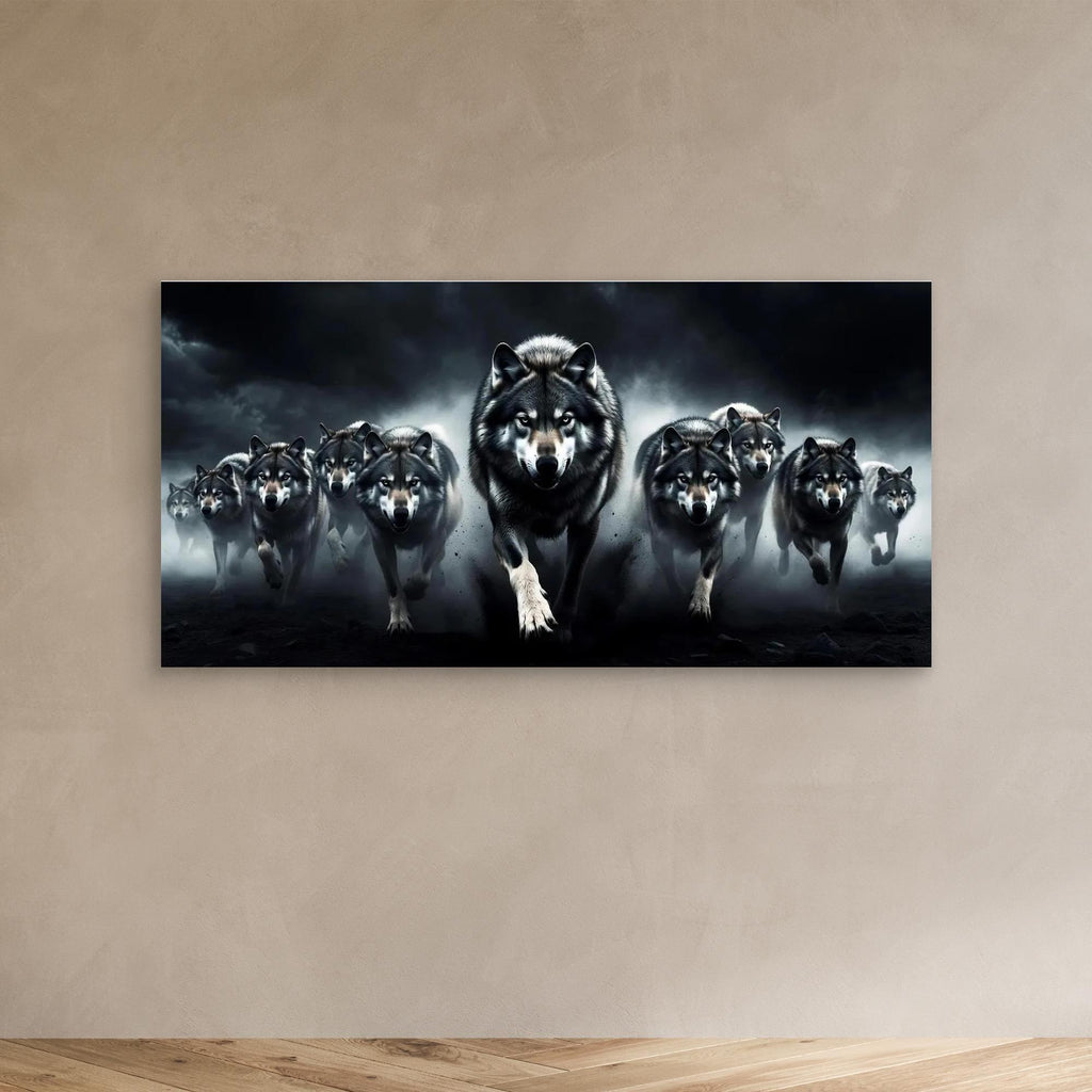 Alpha Wolf Leading the Pack – Quadro di lusso